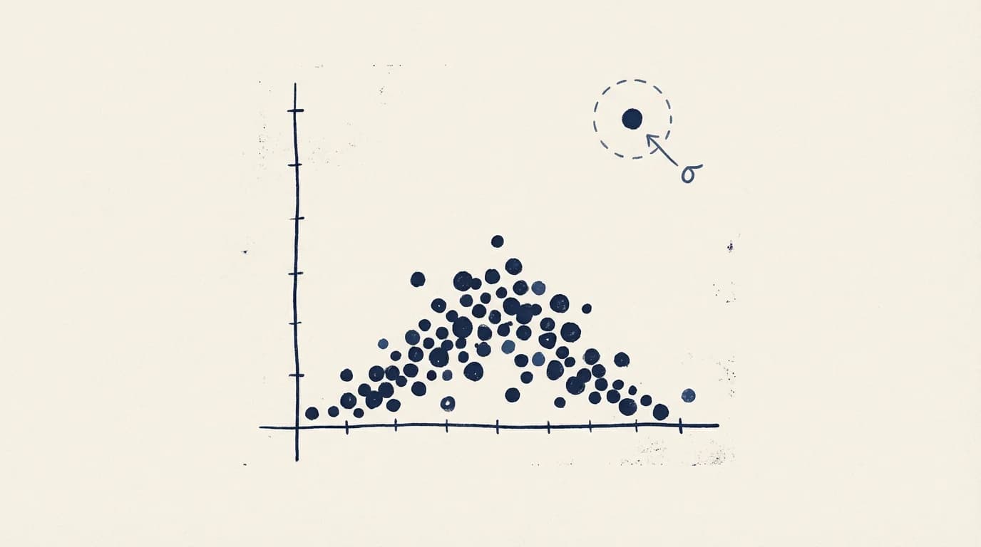Scatter plot showing a baseline cloud of move-quality points with a single outlier dot sitting far above the rest — the kind of pattern a fair-play engine flags for review.